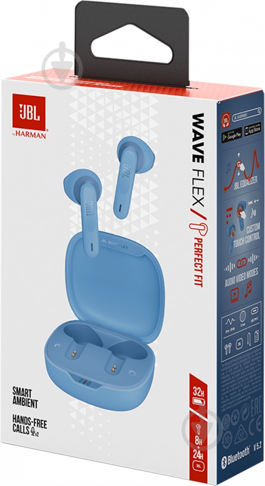 Навушники JBL Wave Flex JBLWFLEXBLU blue (980121) - фото 10 Навушники JBL Wave Flex JBLWFLEXBLU blue (980121) - фото 10