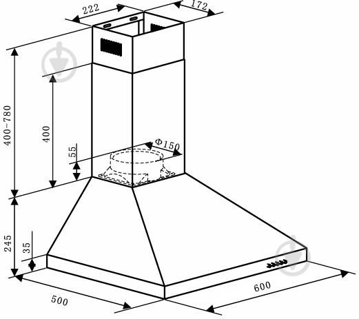 Вытяжка Universo CH 611 X - фото 4