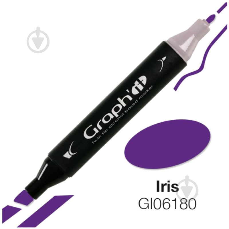 Маркер двусторонний Graph'it 6180 GI06180 ирис - фото 1