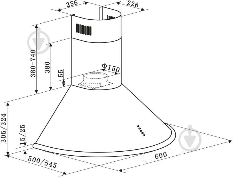 Вытяжка Universo CHC 616 WH - фото 4