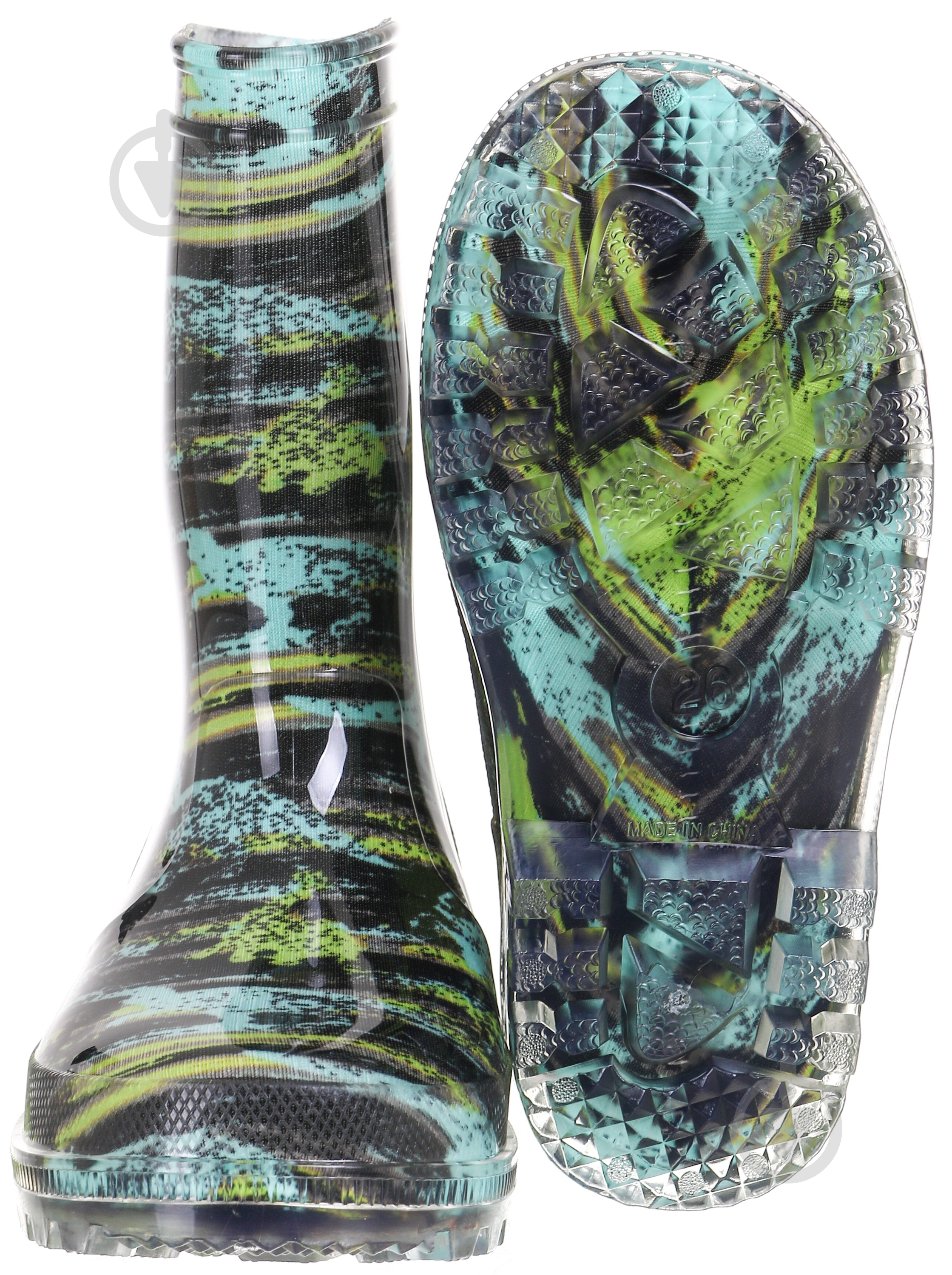 Сапоги резиновые для мальчиков Динозавр KP26 размер 34 черный с зеленым - фото 5 Сапоги резиновые для мальчиков Динозавр KP26 размер 34 черный с зеленым - фото 5