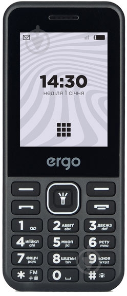 Мобильный телефон Ergo DUAL SIM black B242 Black - фото 1