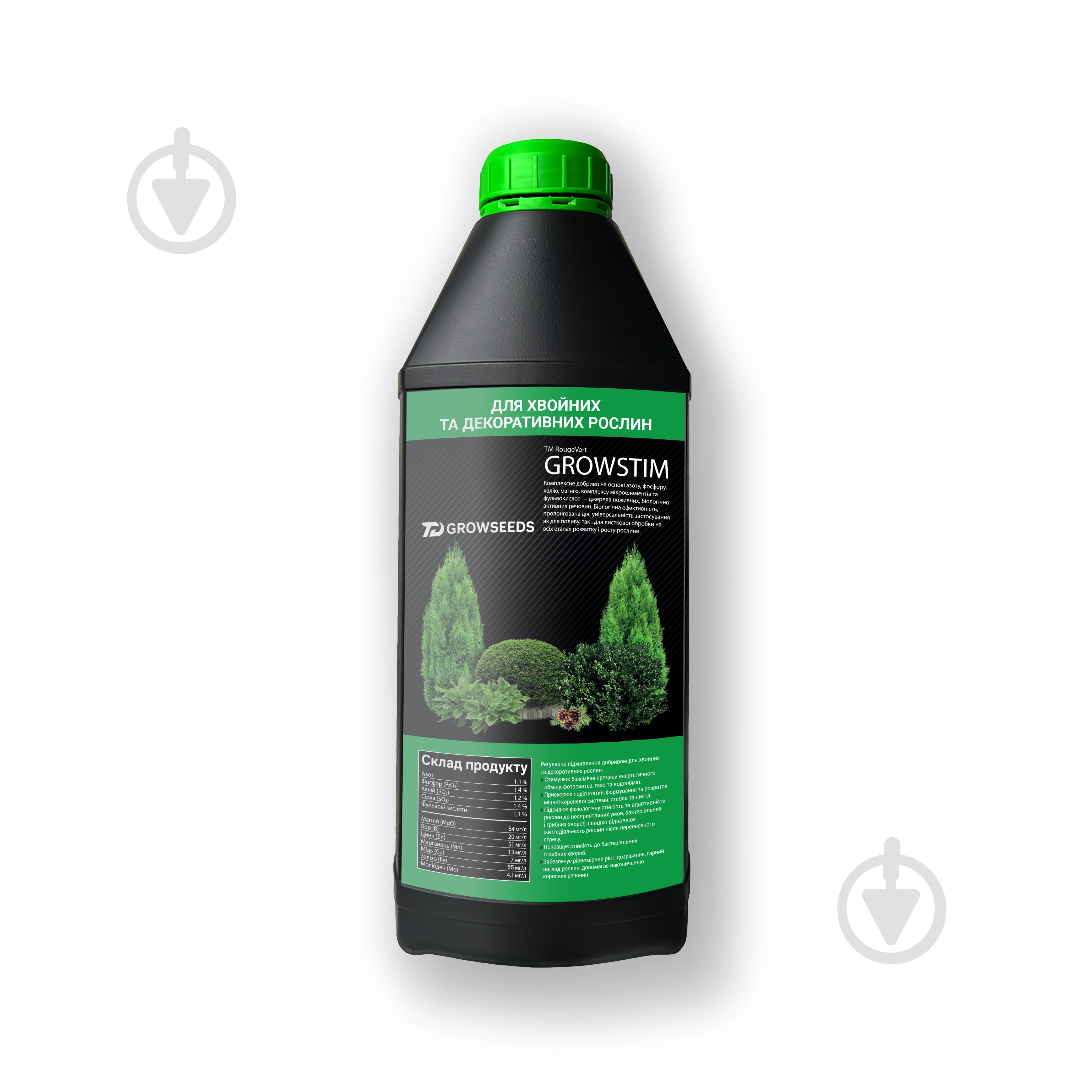 Добриво PLANTIN Growstim Rougevert для хвойних та декоративних рослин 1 л - фото 1 Добриво PLANTIN Growstim Rougevert для хвойних та декоративних рослин 1 л - фото 1