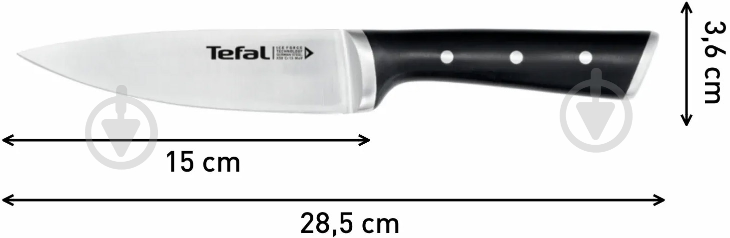 Ніж шеф-кухаря Tefal Ice Force 15 см - фото 3