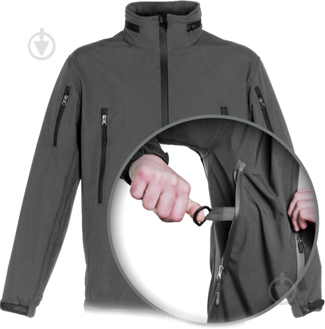 Куртка мужская демисезонная TORNADO "СОФТШЕЛЛ" Р 48-50. Рост 170-176cм р.M серая - фото 5 Куртка мужская демисезонная TORNADO "СОФТШЕЛЛ" Р 48-50. Рост 170-176cм р.M серая - фото 5