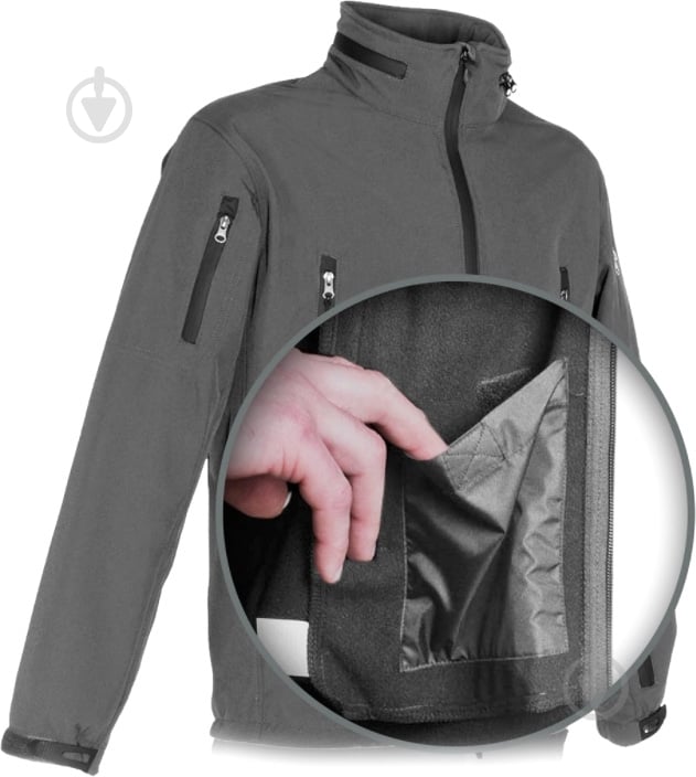 Куртка мужская демисезонная TORNADO "СОФТШЕЛЛ" Р 48-50. Рост 170-176cм р.M серая - фото 9 Куртка мужская демисезонная TORNADO "СОФТШЕЛЛ" Р 48-50. Рост 170-176cм р.M серая - фото 9