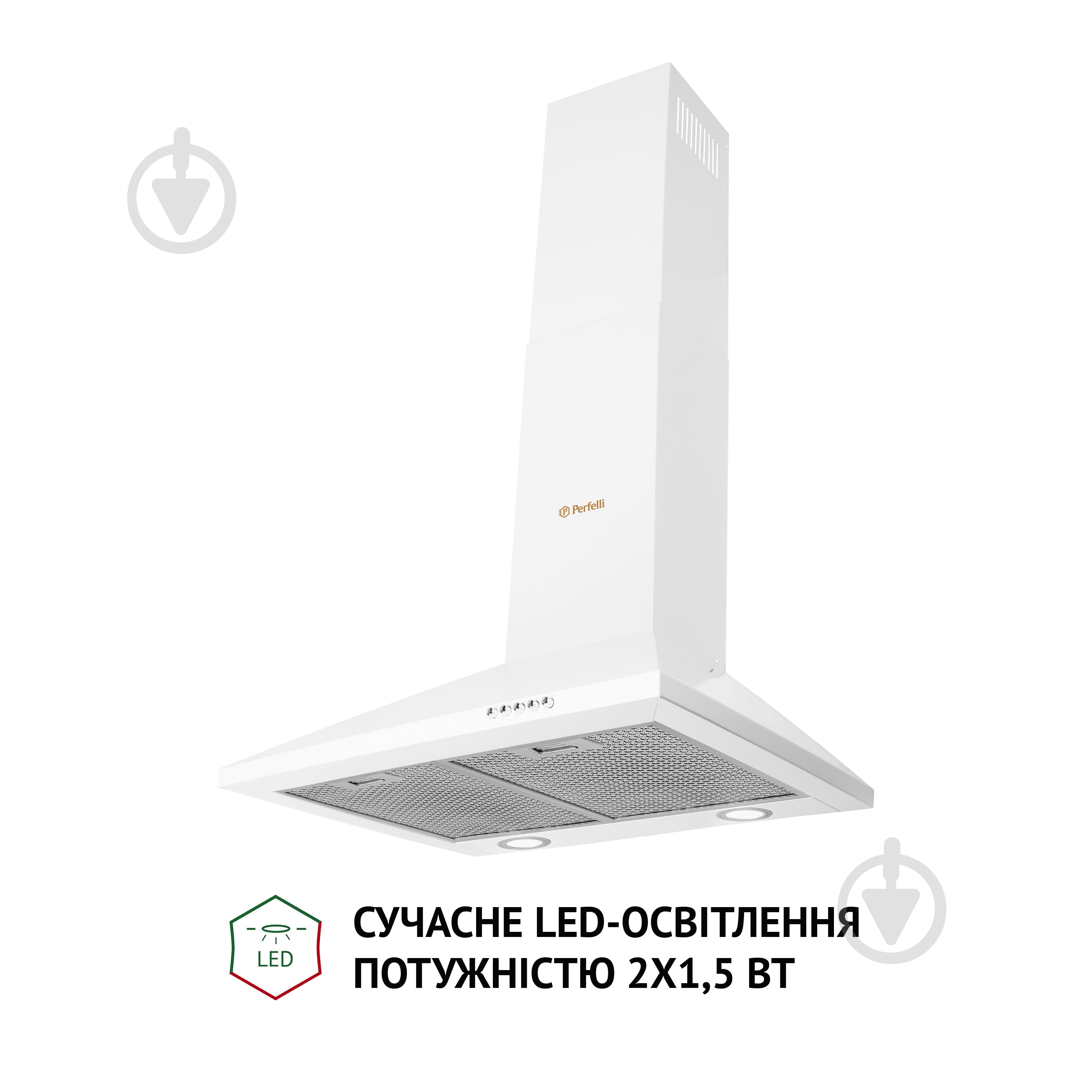 Вытяжка Perfelli K 5210 WH 700 LED купольная - фото 3 Вытяжка Perfelli K 5210 WH 700 LED купольная - фото 3