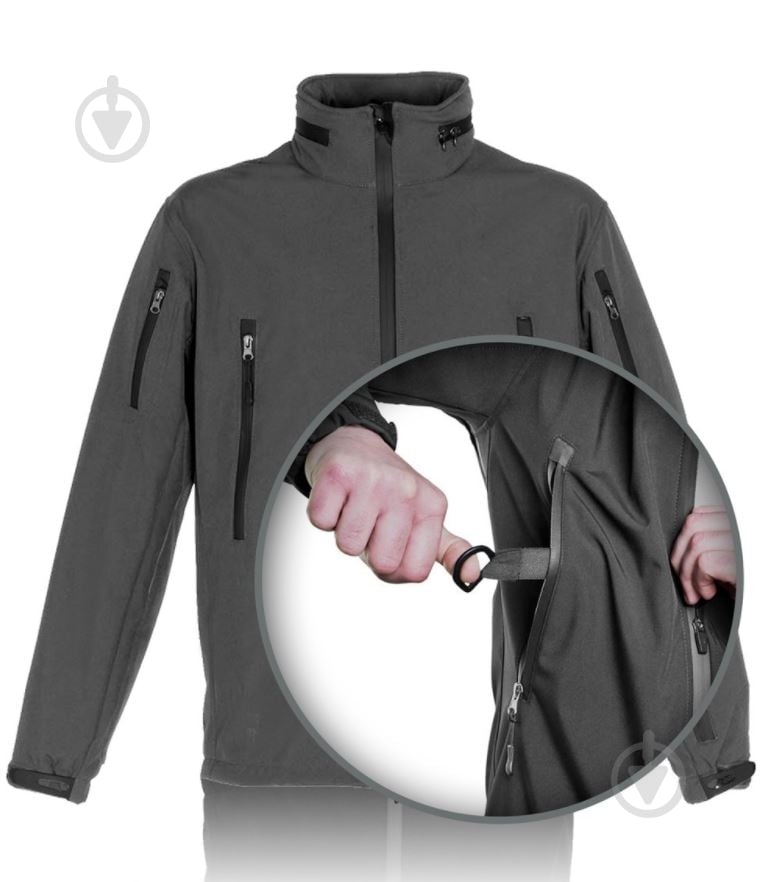 Куртка мужская демисезонная TORNADO "СОФТШЕЛЛ" Р 52-54. Рост 170-176см р.L серая - фото 6 Куртка мужская демисезонная TORNADO "СОФТШЕЛЛ" Р 52-54. Рост 170-176см р.L серая - фото 6
