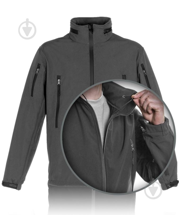 Куртка мужская демисезонная TORNADO "СОФТШЕЛЛ" Р 52-54. Рост 170-176см р.L серая - фото 7 Куртка мужская демисезонная TORNADO "СОФТШЕЛЛ" Р 52-54. Рост 170-176см р.L серая - фото 7