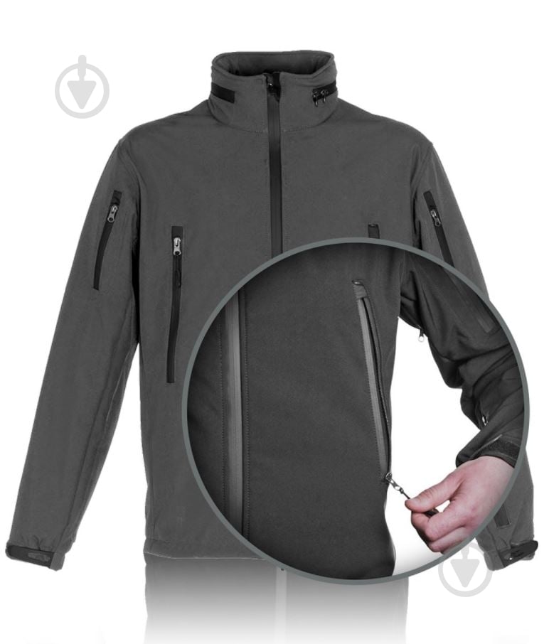 Куртка мужская демисезонная TORNADO "СОФТШЕЛЛ" Р 52-54. Рост 182-188cм р.L серая - фото 8 Куртка мужская демисезонная TORNADO "СОФТШЕЛЛ" Р 52-54. Рост 182-188cм р.L серая - фото 8