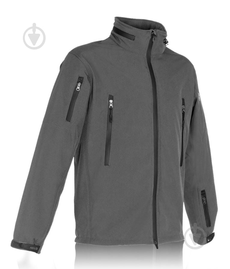 Куртка мужская демисезонная TORNADO "СОФТШЕЛЛ" Р 52-54. Рост 182-188cм р.L серая - фото 2 Куртка мужская демисезонная TORNADO "СОФТШЕЛЛ" Р 52-54. Рост 182-188cм р.L серая - фото 2