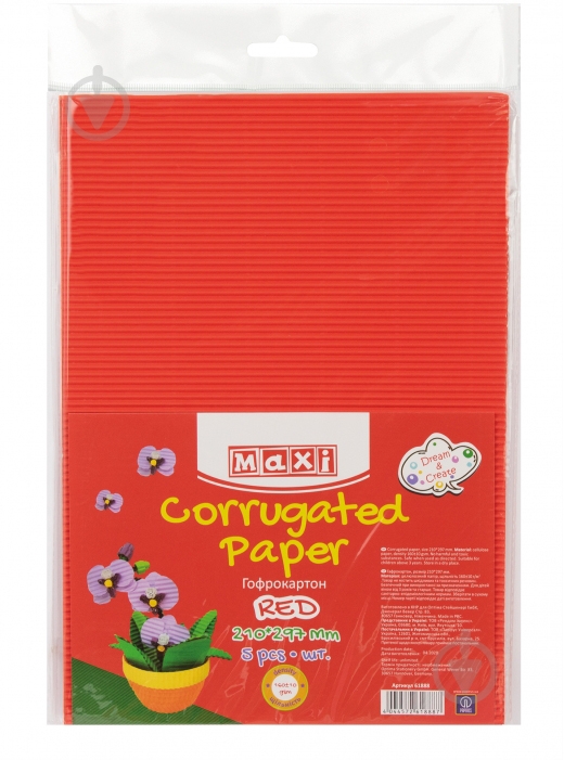 Гофрокартон А4 160 г/кв.м красный Maxi - фото 1