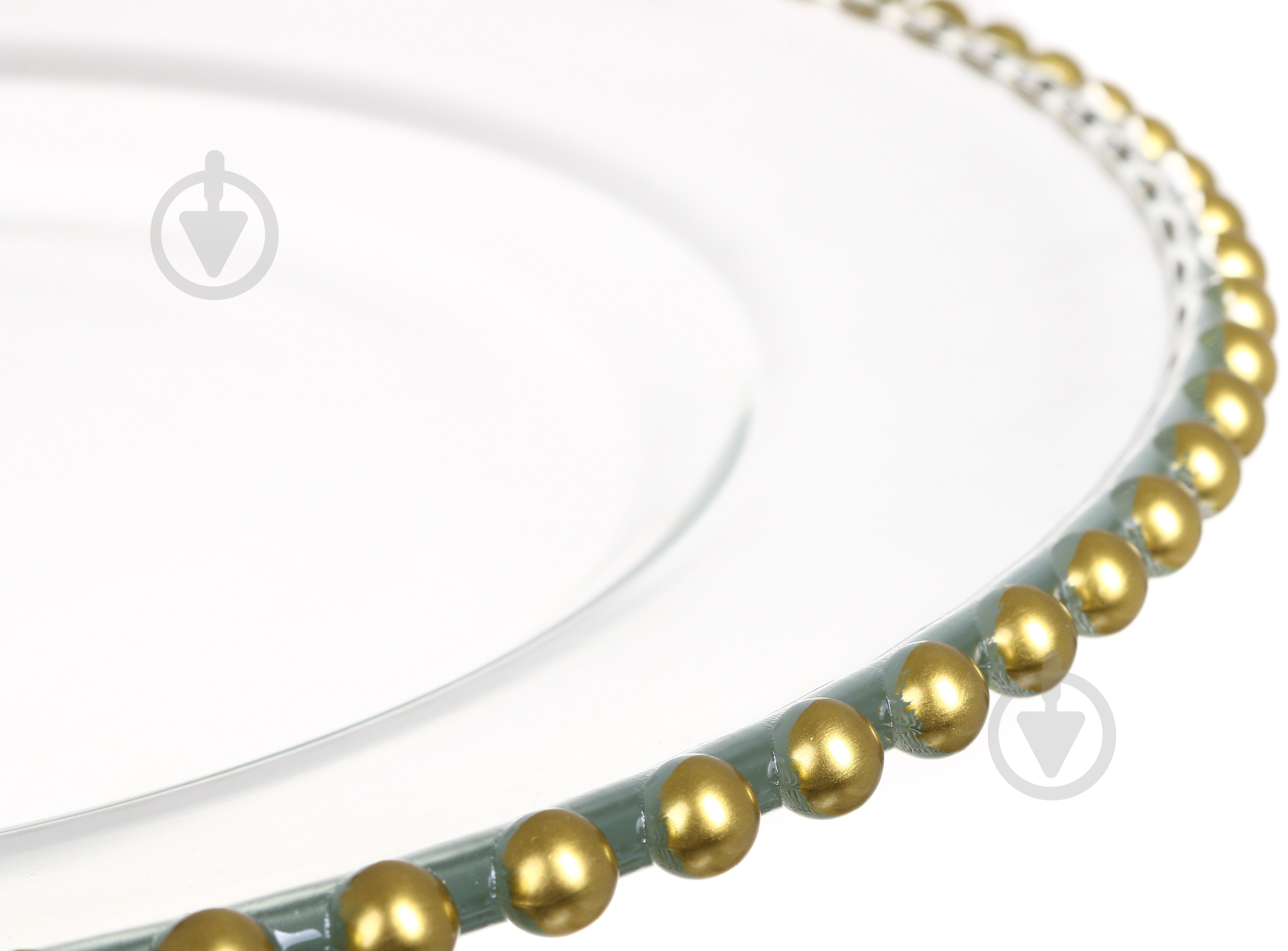 Блюдо Arda Cam Atlas 34 см прозорий з золотим обідком - фото 2 Блюдо Arda Cam Atlas 34 см прозорий з золотим обідком - фото 2