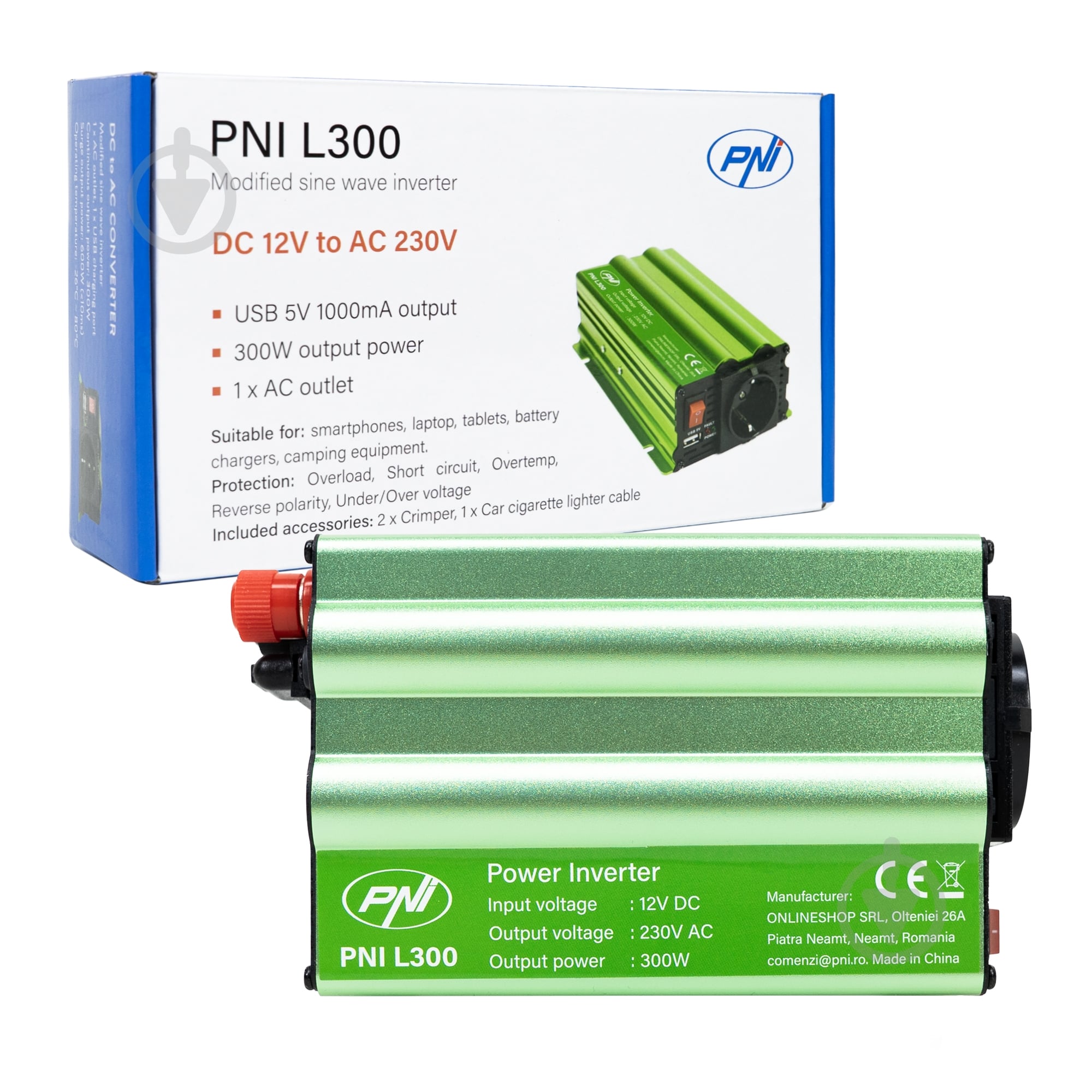 Инвертор напряжения PNI 300W, 12V/230V - фото 10