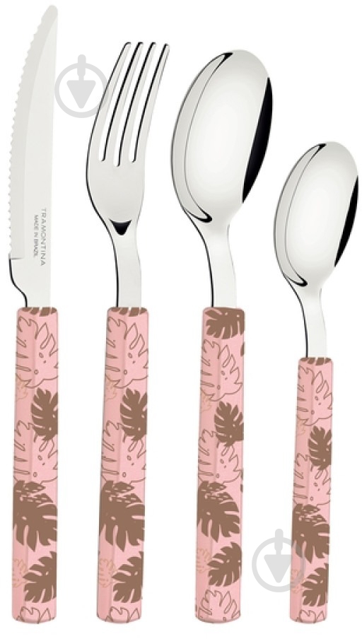 Набір столових приборів Tramontina Bliss 16 предметів Pastel Pink (29899/129) - фото 1 Набір столових приборів Tramontina Bliss 16 предметів Pastel Pink (29899/129) - фото 1