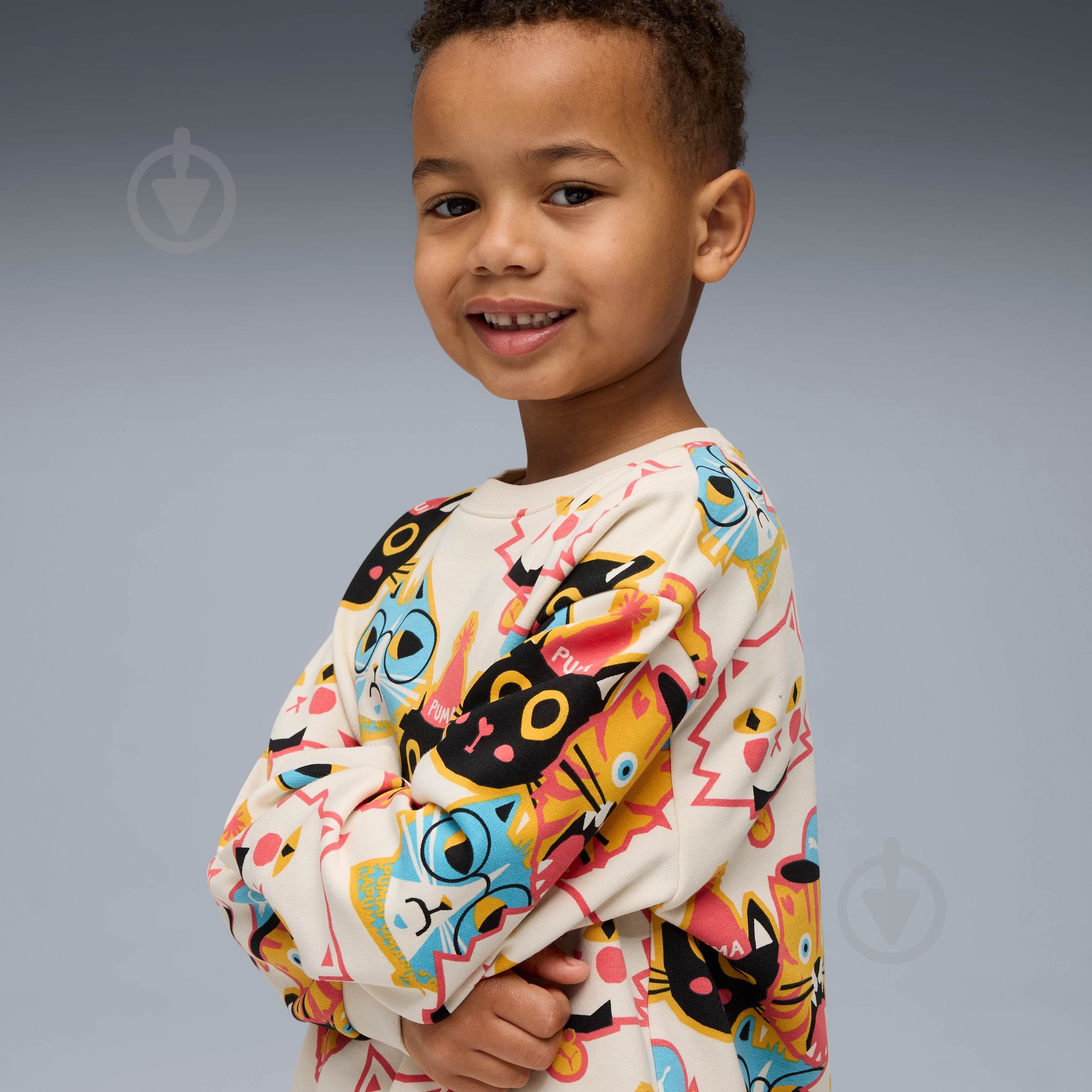 Свитшот Puma MOODY CAT AOP Crew TR PS 63220787 р.116 бежевый - фото 3 Свитшот Puma MOODY CAT AOP Crew TR PS 63220787 р.116 бежевый - фото 3