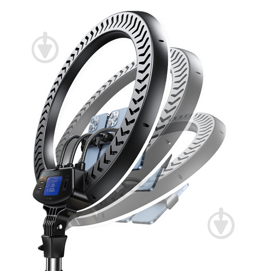 Светильник кольцевой RTAKO AR-GTB01-18S Digital display Ring Light ABS 18" (6942063218661) - фото 3