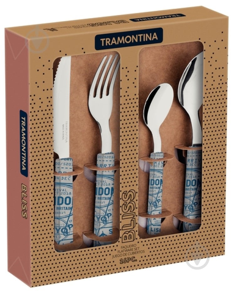 Набор столовых приборов Tramontina Bliss 16 предметов Light Gray (29899/128) - фото 4 Набор столовых приборов Tramontina Bliss 16 предметов Light Gray (29899/128) - фото 4