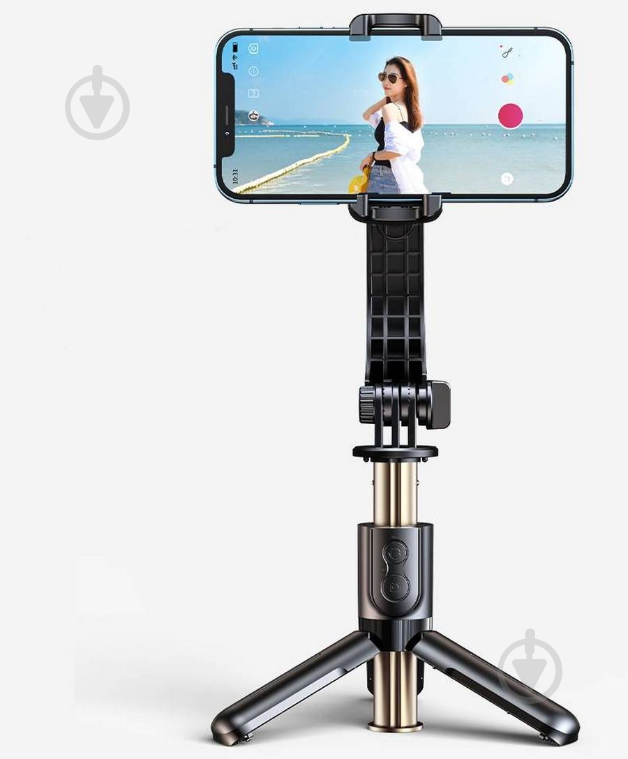 Держатель для смартфона L08 Mini Anti-shake Gimbal Black (6930539525849) RTAKO [019] Black - фото 11