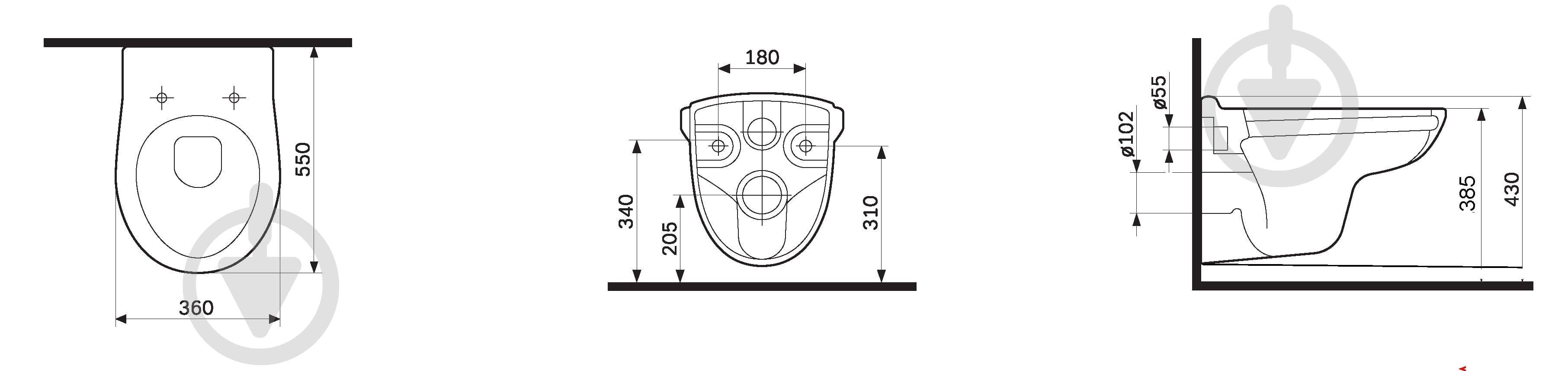 Унитаз подвесной Grace RIO безоботковий RIMLESS - фото 3