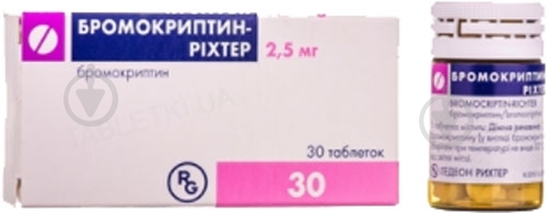 Бромокриптин-Ріхтер №30 таблетки 2,5 мг - фото 1
