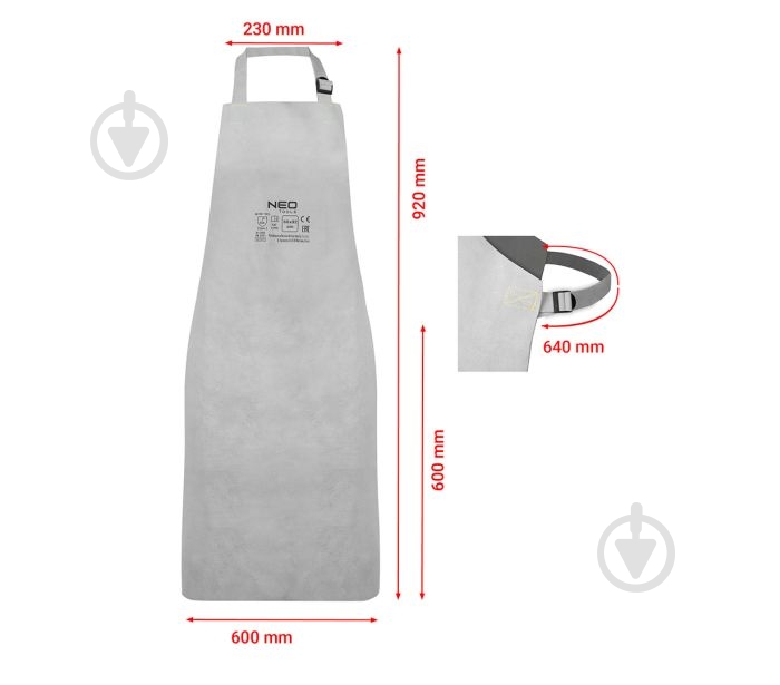 Фартук рабочий NEO tools 81-890 серый - фото 4