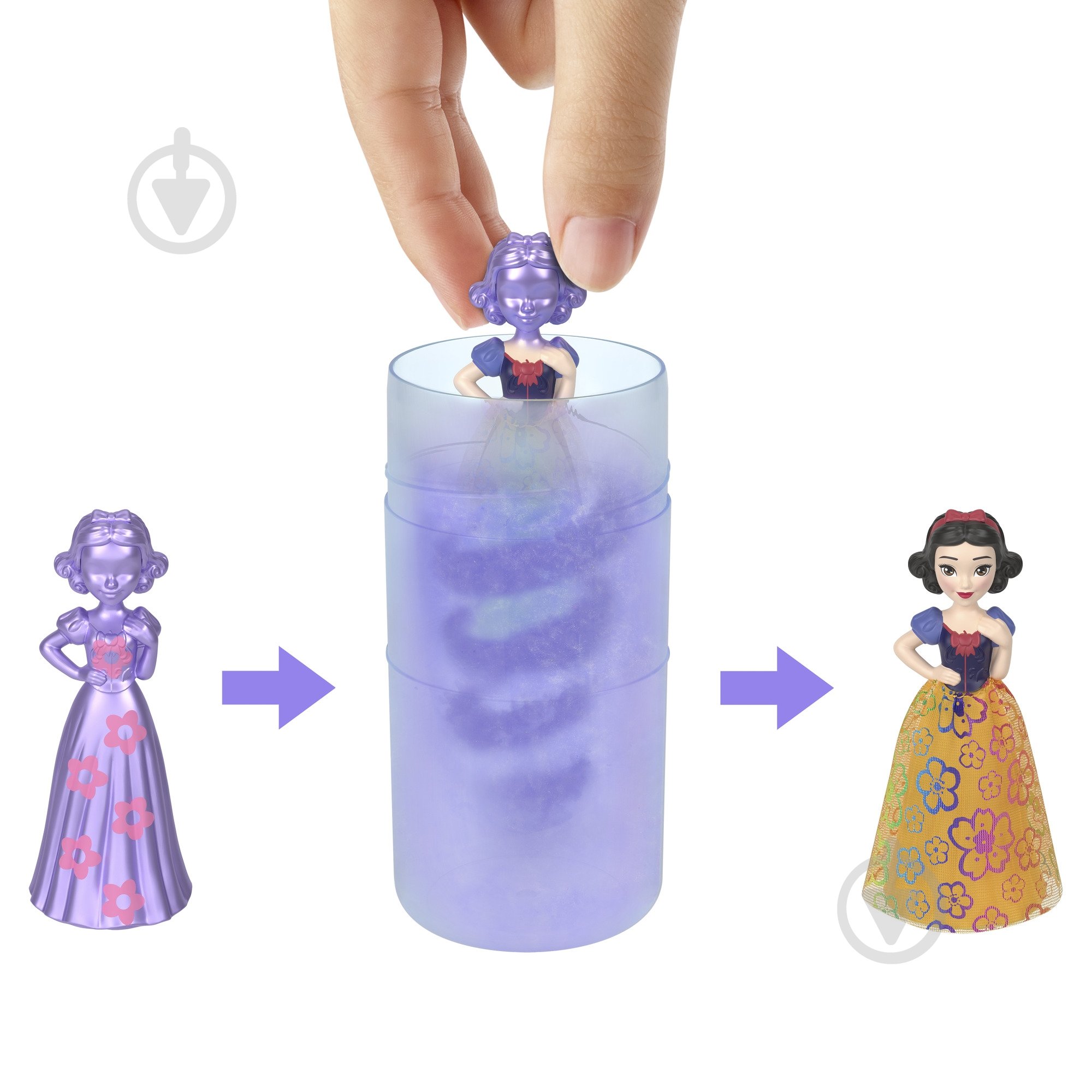 Игровой набор Disney Princes с мини-куклой принцессой "Royal Color Reveal" серии "Солнечные и цветочные" HRN63 - фото 10