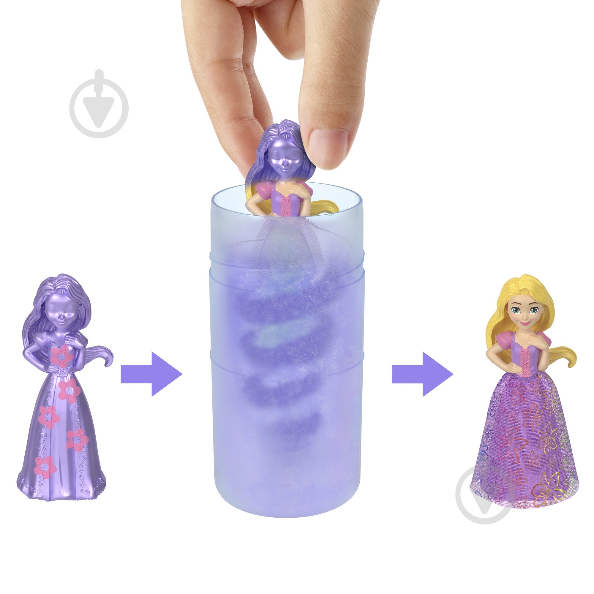 Игровой набор Disney Princes с мини-куклой принцессой "Royal Color Reveal" серии "Солнечные и цветочные" HRN63 - фото 9