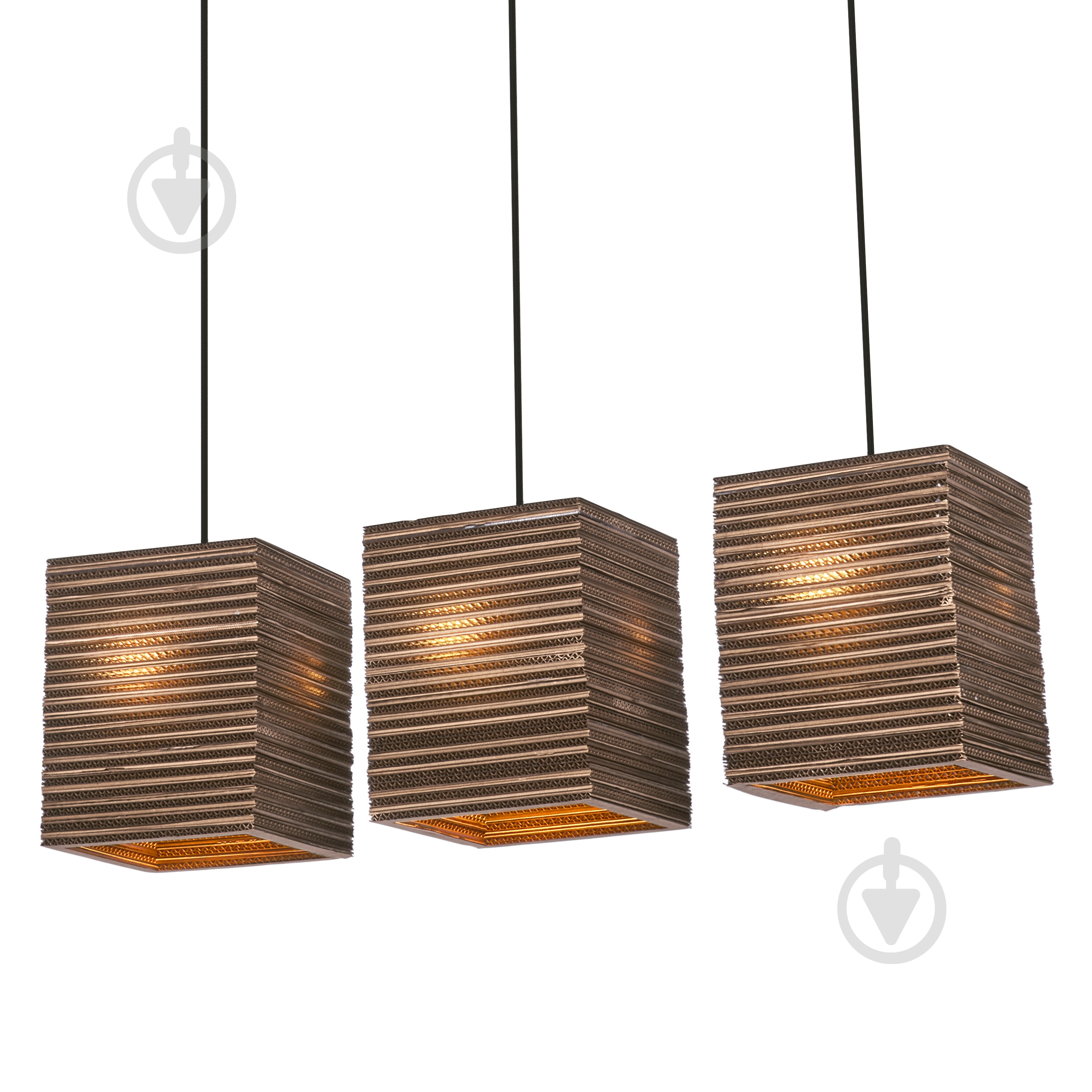ВИТРИНА! Подвес Ledvance Decor Cardboard Square Pendant Brown 3x/E27 - фото 2