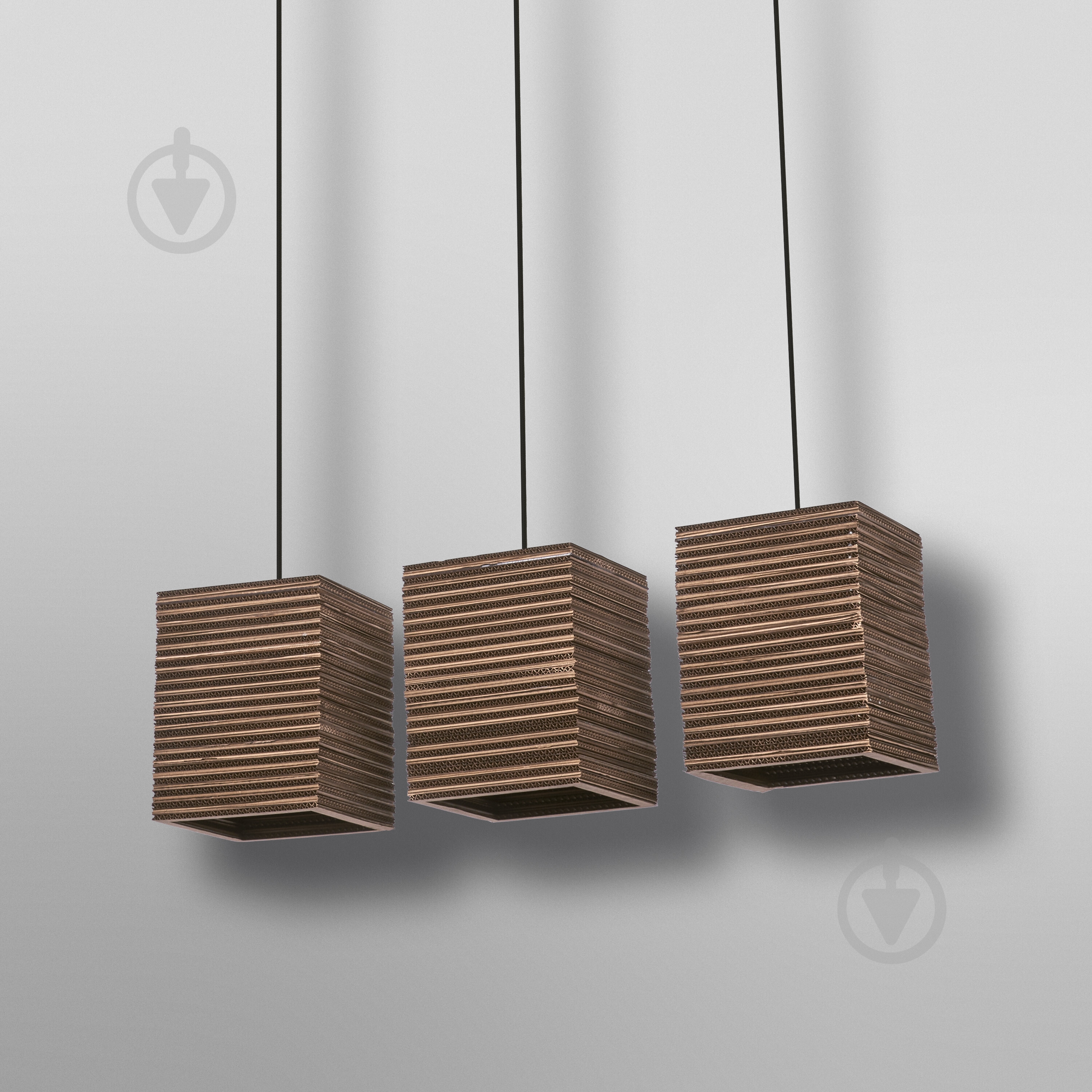 ВИТРИНА! Подвес Ledvance Decor Cardboard Square Pendant Brown 3x/E27 - фото 5
