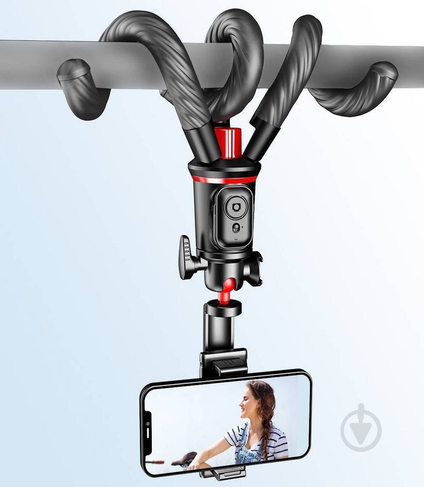 Трипод RTAKO C03 Octopus Extendable Tripod Selfie Stick with Detachable Phone Holder Black (6942063212416) - фото 7