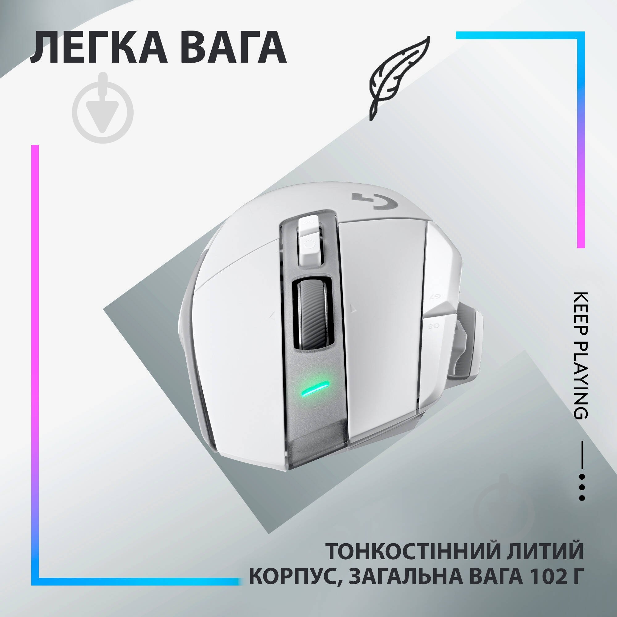 Мышка беспроводная Logitech G502 X Lightspeed white (910-006189) - фото 6 Мышка беспроводная Logitech G502 X Lightspeed white (910-006189) - фото 6