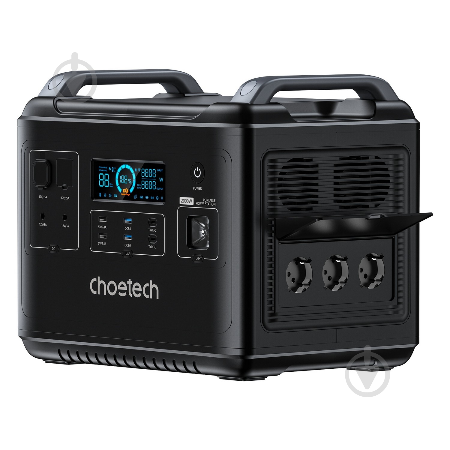 Зарядна станція Choetech BS006-EU-BK (1997 Вт·год) - фото 3