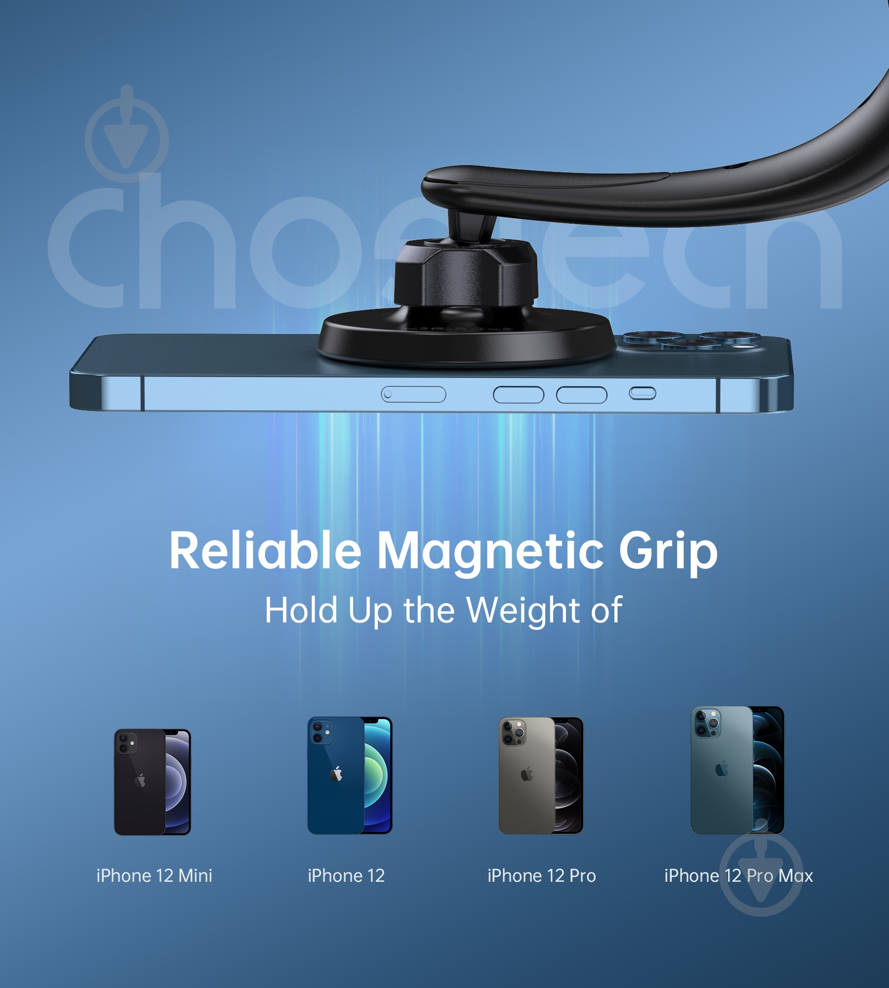 Держатель для смартфона с магнитным креплением на стекло или торпедо Choetech AT0005-BK черный - фото 4