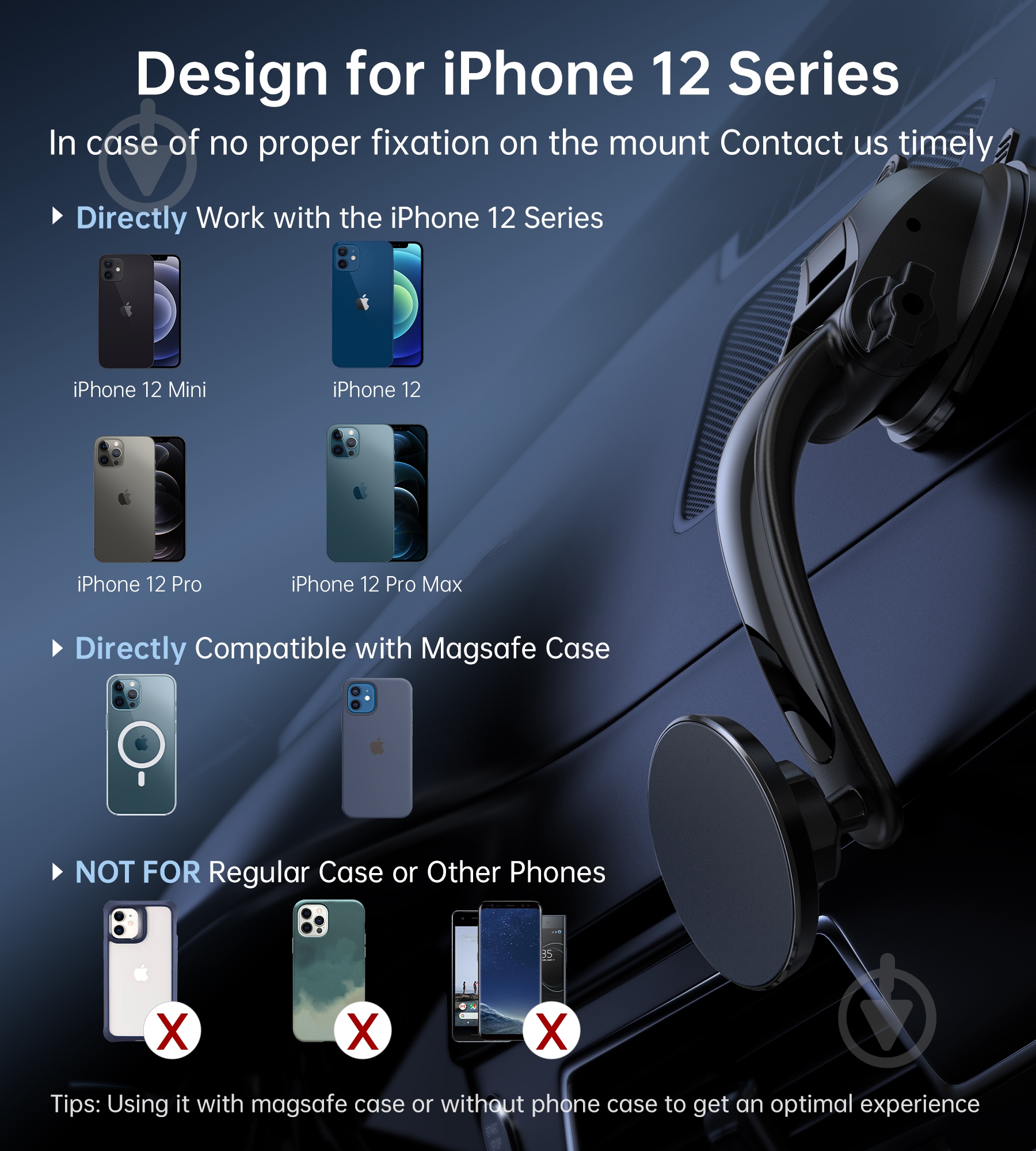 Держатель для смартфона с магнитным креплением на стекло или торпедо Choetech AT0005-BK черный - фото 5