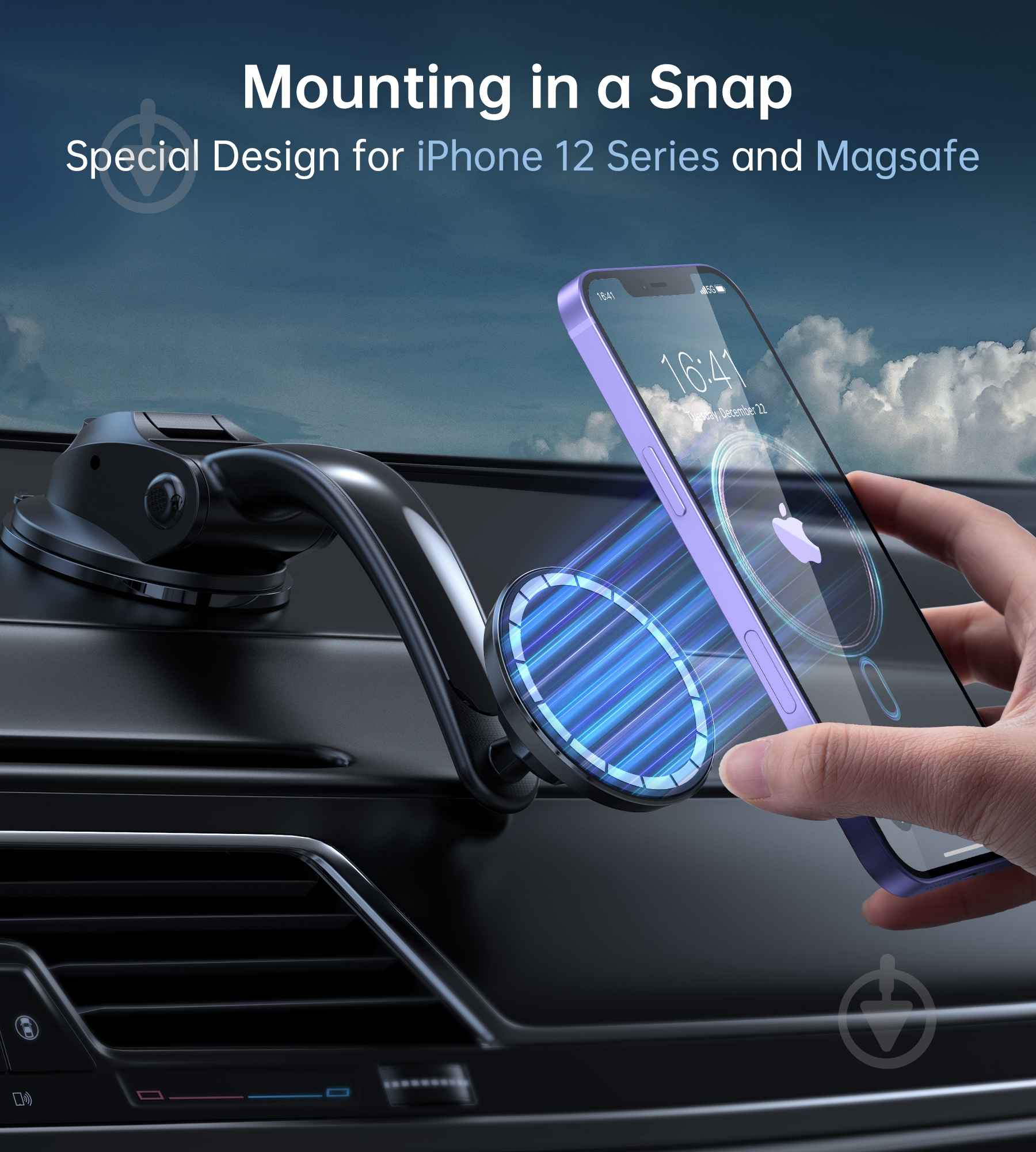 Держатель для смартфона с магнитным креплением на стекло или торпедо Choetech AT0005-BK черный - фото 7