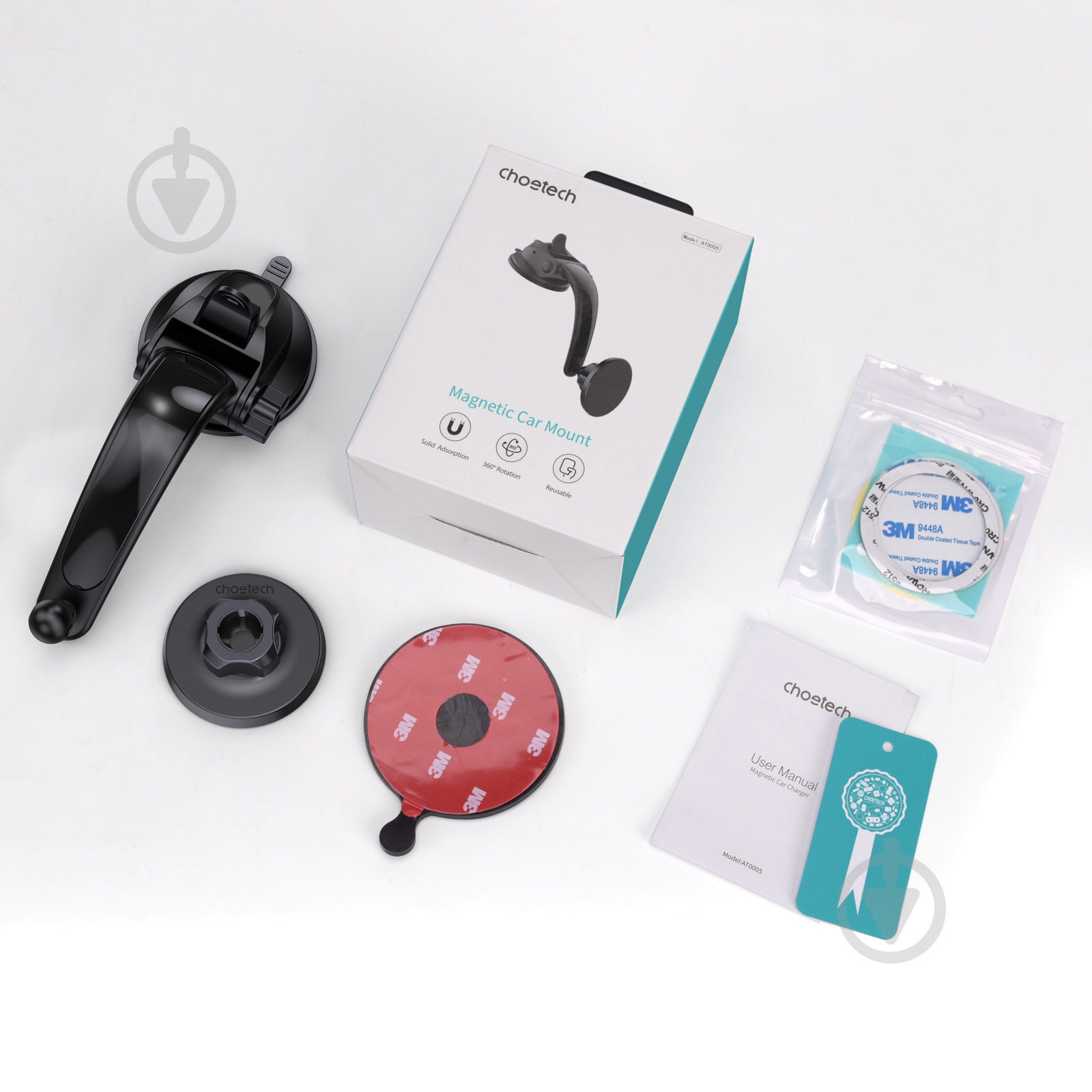 Держатель для смартфона с магнитным креплением на стекло или торпедо Choetech AT0005-BK черный - фото 9