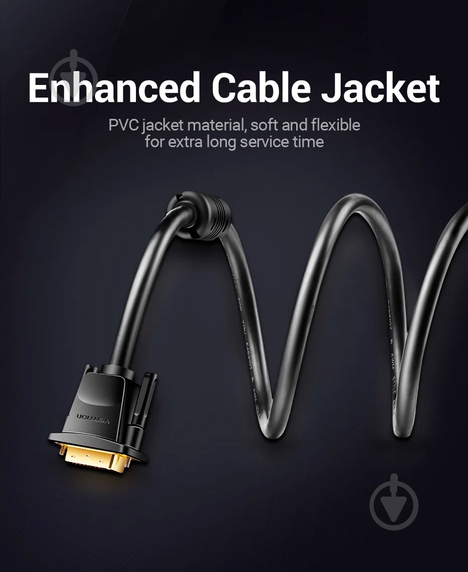 Кабель Vention 1,5 м черный (EAABG) - фото 10