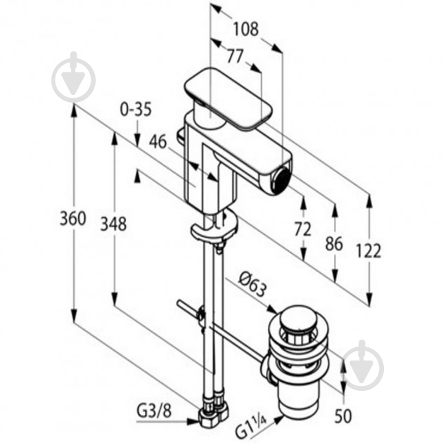 Смеситель для биде Kludi E2 492160575 - фото 2 Смеситель для биде Kludi E2 492160575 - фото 2