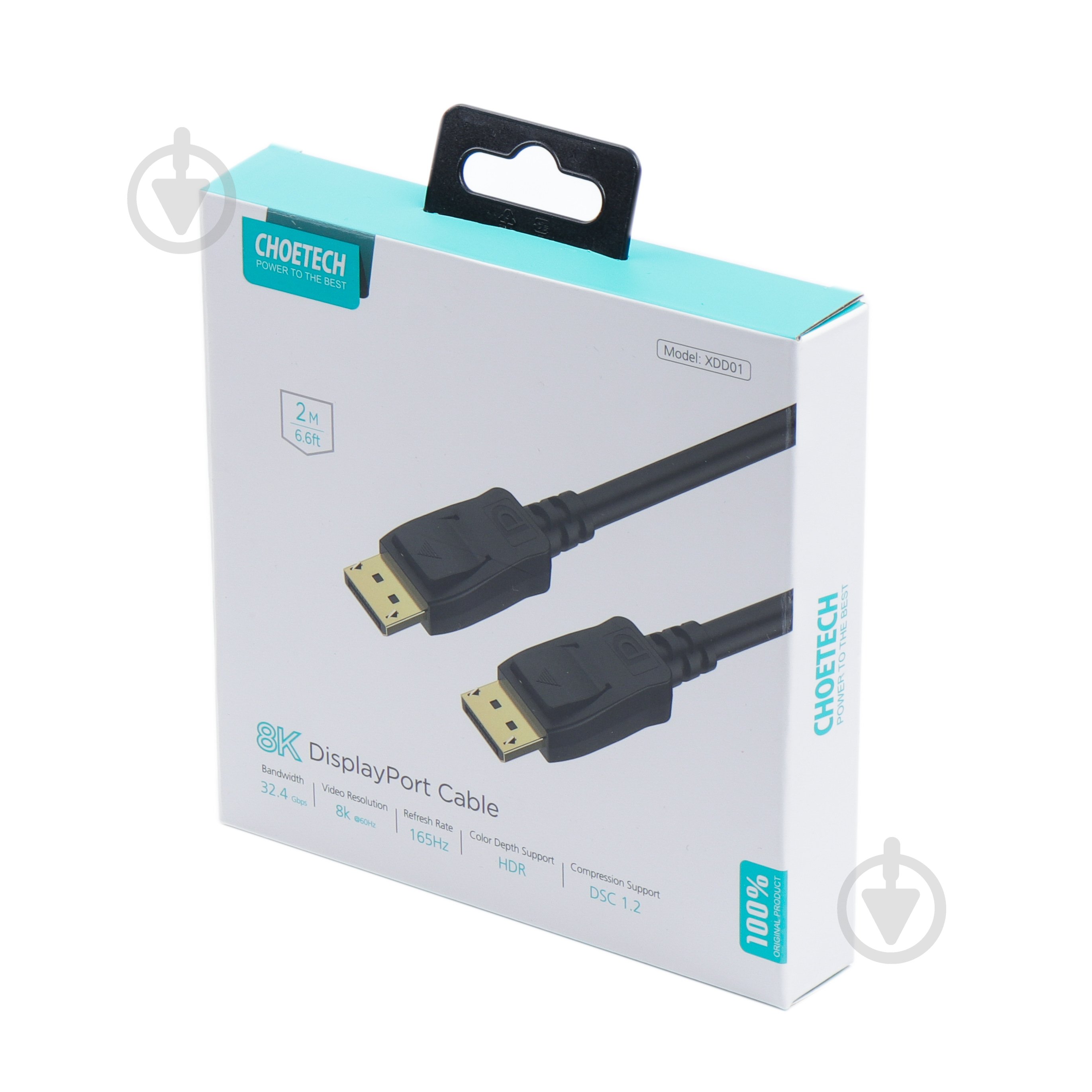 Кабель Choetech XDD01-BK DisplayPort V1.4 8K 60Hz 2 м чорний (XDD01-BK) - фото 9 Кабель Choetech XDD01-BK DisplayPort V1.4 8K 60Hz 2 м чорний (XDD01-BK) - фото 9