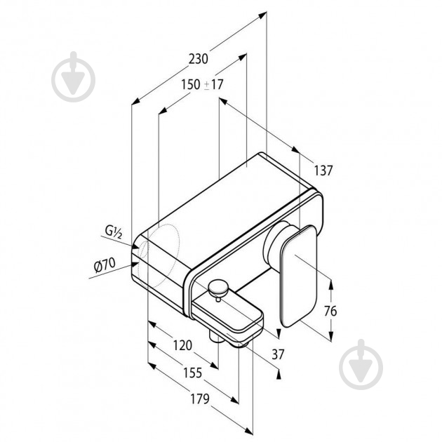 Смеситель для ванны/душа Kludi E2 494450575 - фото 2 Смеситель для ванны/душа Kludi E2 494450575 - фото 2