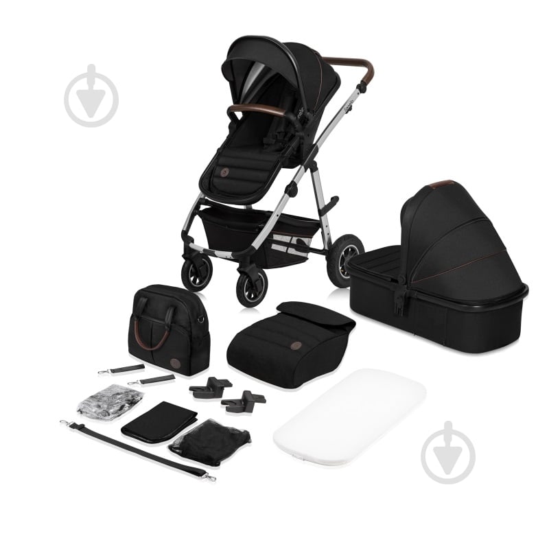 Коляска універсальна 2 в 1 Lionelo AMBER BLACK SILVER - фото 4