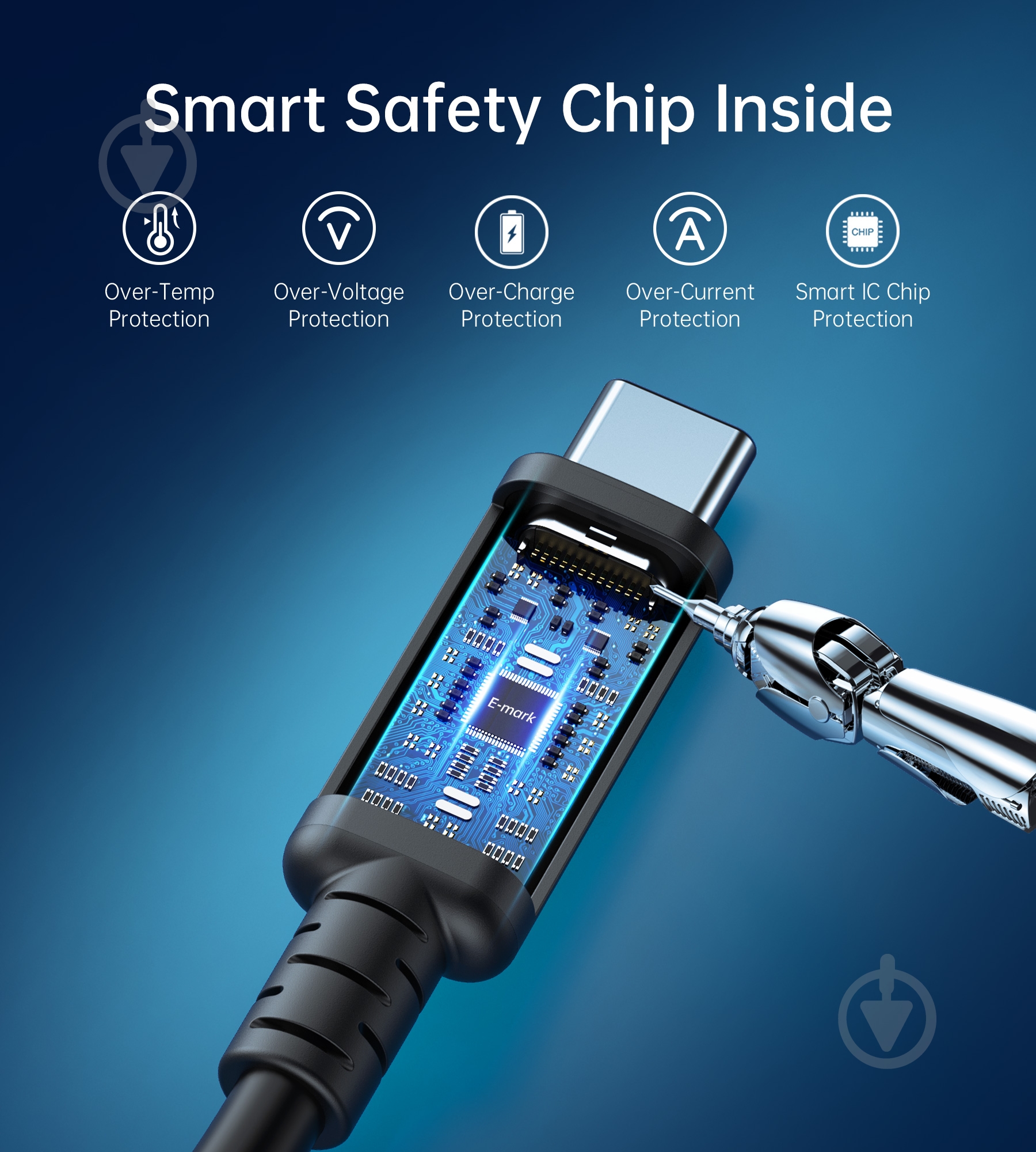 Кабель Choetech XCC-1028-BK, USB4 (40Gbps) Power Delivery 100 Вт, 8K@60Hz 0,8 м black (XCC-1028-BK) - фото 6