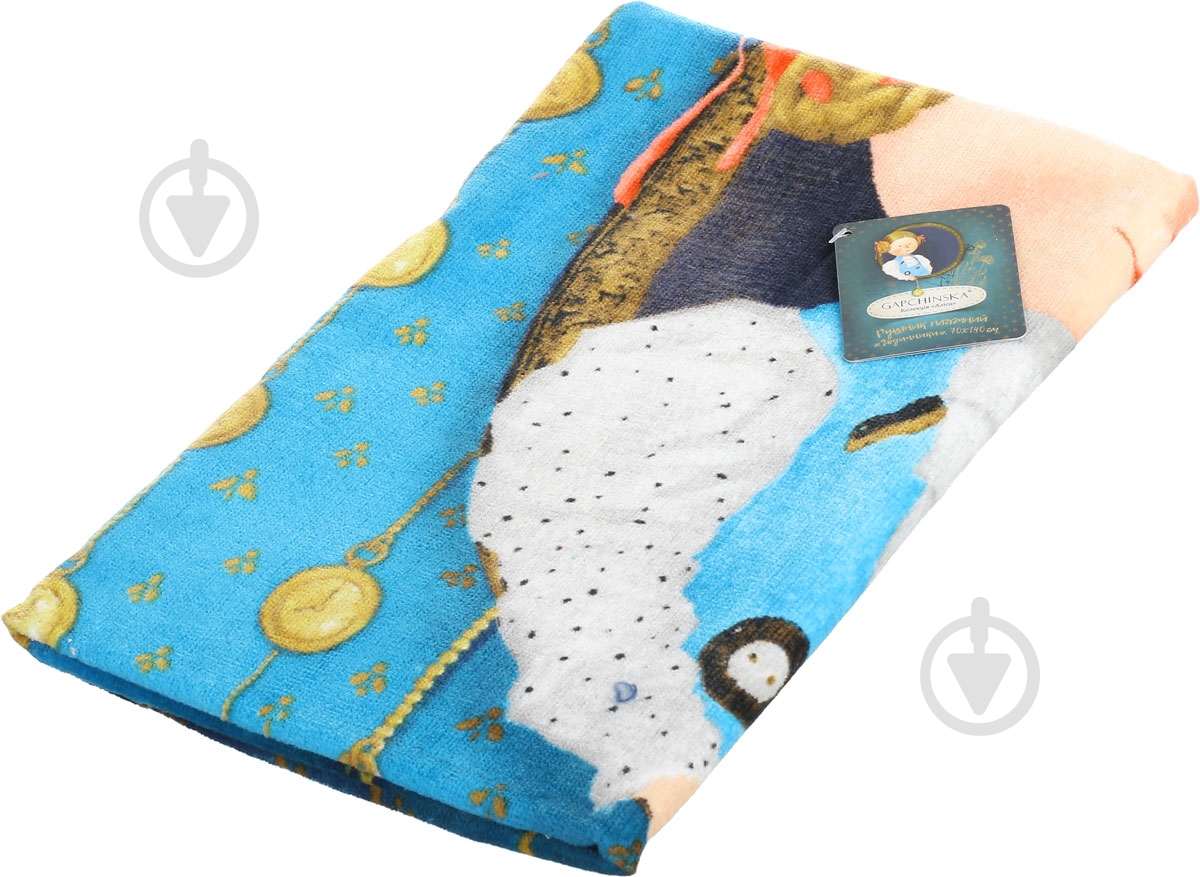 Полотенце пляжное Алиса Смешные часы 70x140 см синий - фото 1