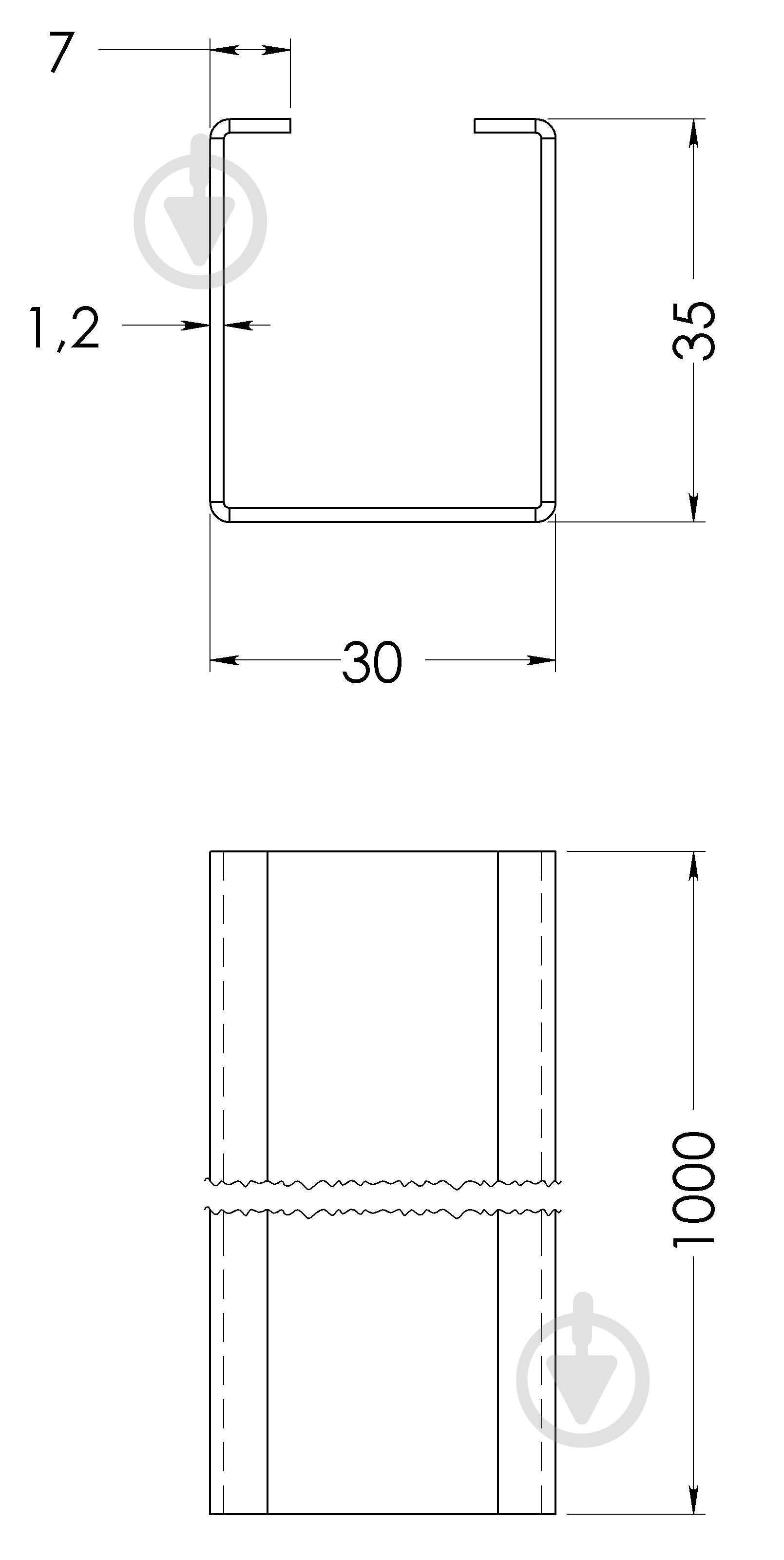 Профиль оцинкованный 30х35х1,2 мм 1000 мм STOREHOUSE - фото 2