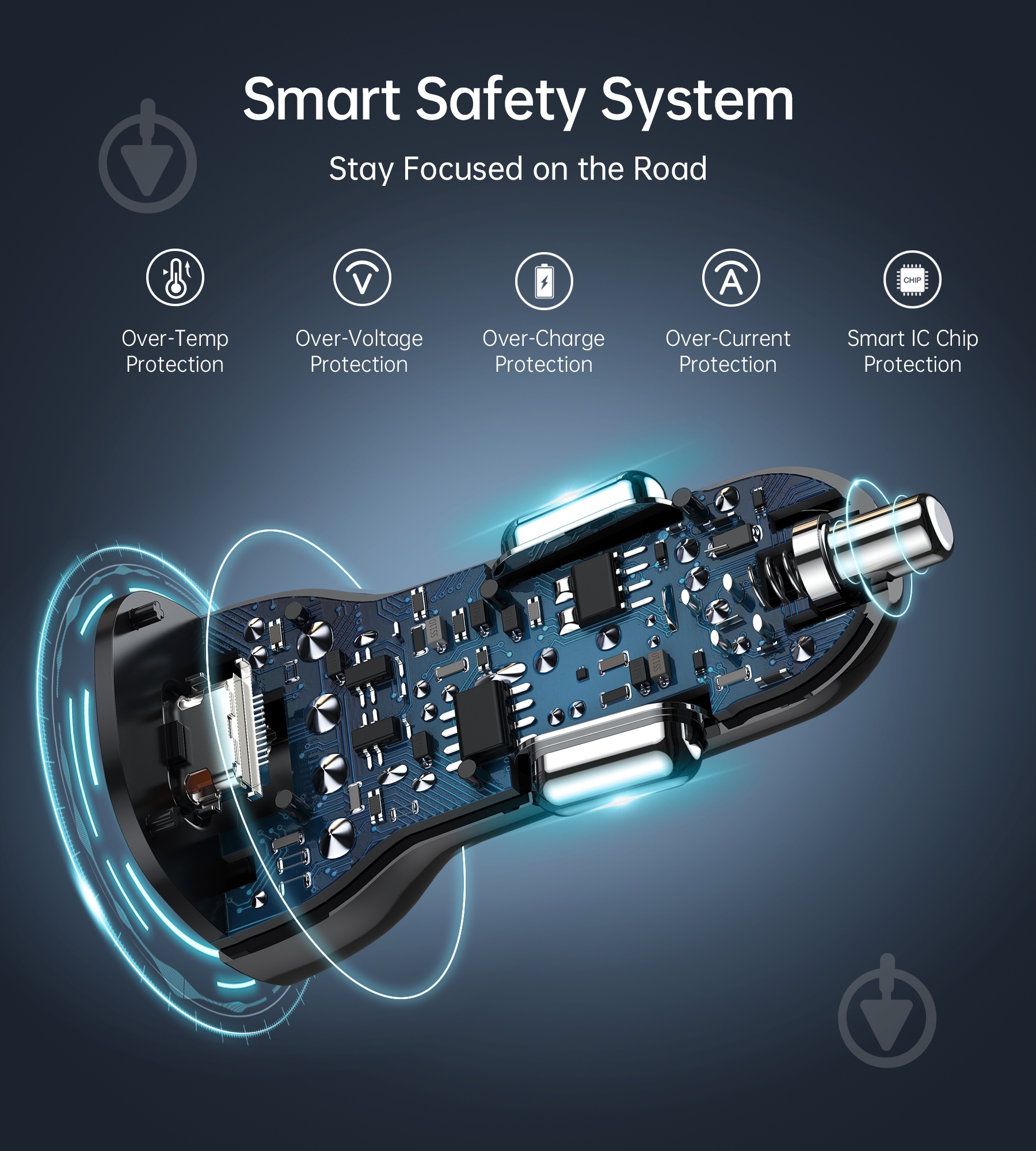 Автомобильное зарядное устройство Choetech TC0005-BK USB-A/USB-C 20Вт QC3.0/PD - фото 3 Автомобильное зарядное устройство Choetech TC0005-BK USB-A/USB-C 20Вт QC3.0/PD - фото 3