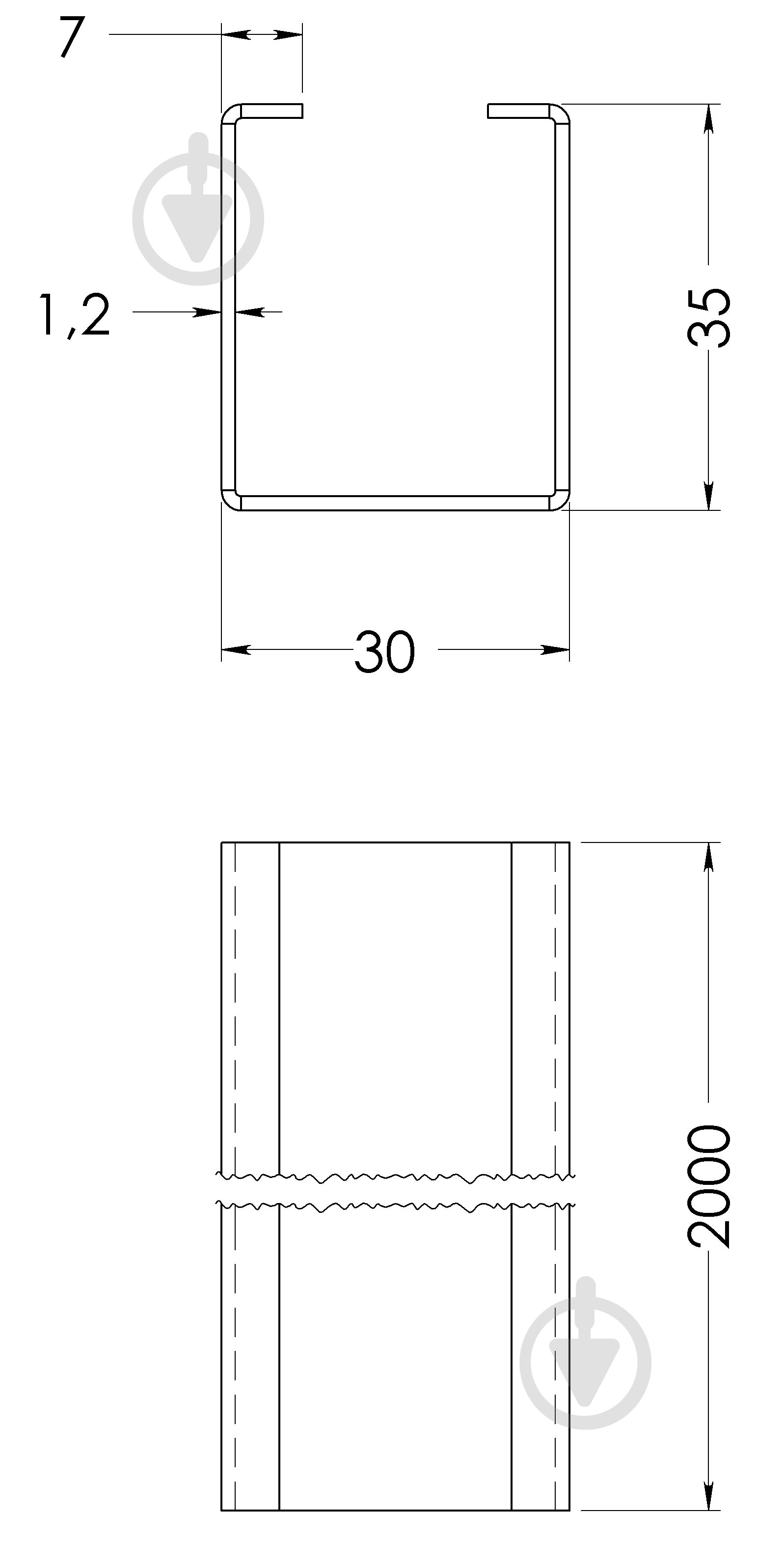 Профіль оцинкований 30х35х1,2 мм цинк STOREHOUSE - фото 2