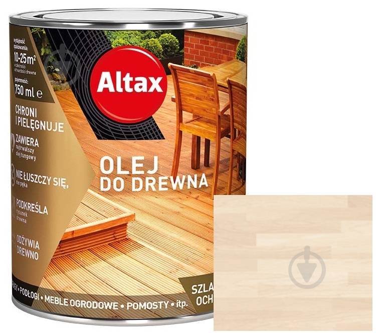 Масло для древесины Altax белый полумат 0,75 л - фото 1