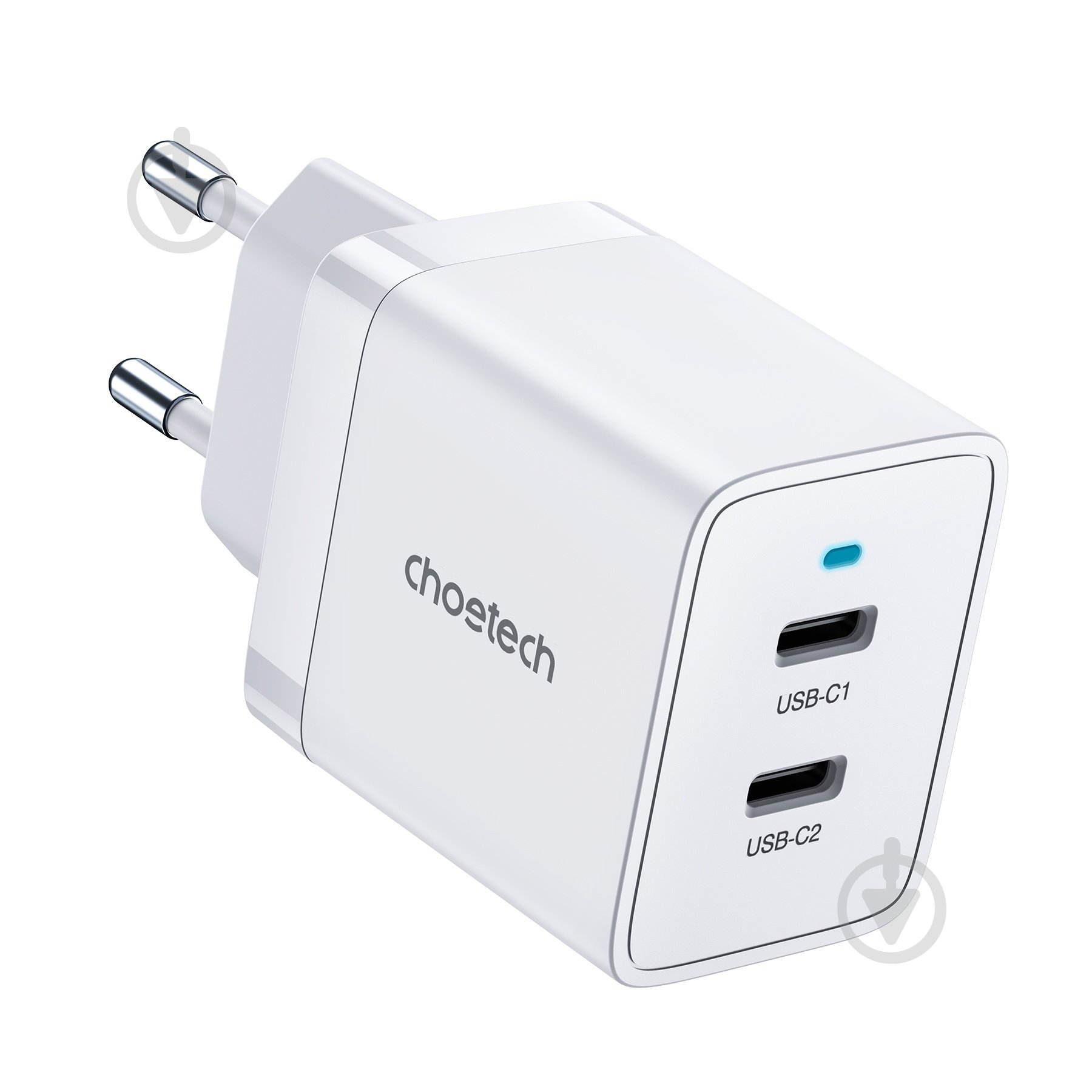 Сетевое зарядное устройство Choetech Q5006-EU-WH 2 USB-C, 40Вт PD/QC/PPS - фото 2 Сетевое зарядное устройство Choetech Q5006-EU-WH 2 USB-C, 40Вт PD/QC/PPS - фото 2