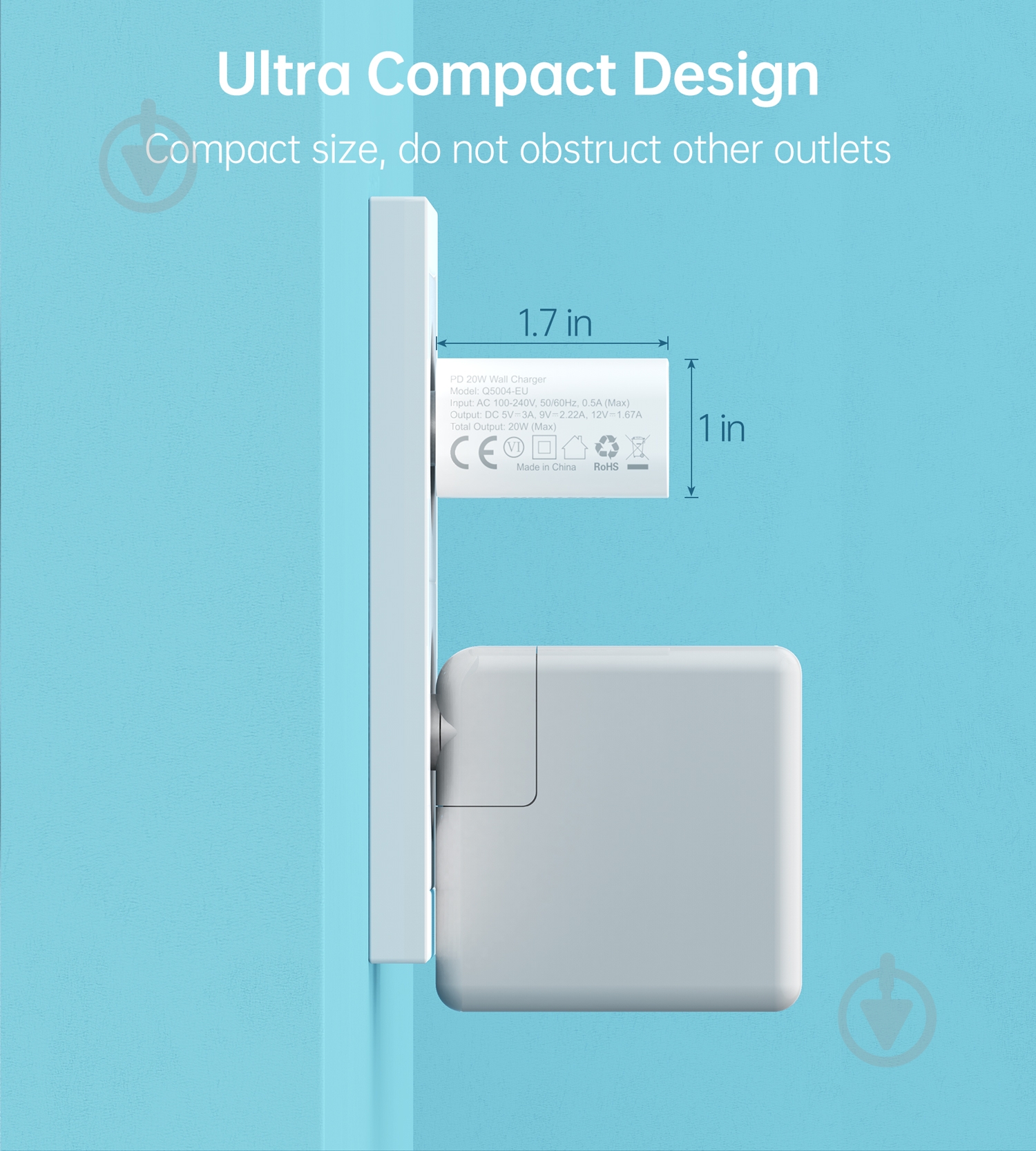 Сетевое зарядное устройство Choetech Q5004-EU-WH USB-С 20 Вт PD/QC - фото 4 Сетевое зарядное устройство Choetech Q5004-EU-WH USB-С 20 Вт PD/QC - фото 4